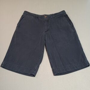 Merona Mens Navy Blue 100% Cotton Chino Shorts Size 33 Flat Front Casual Summer